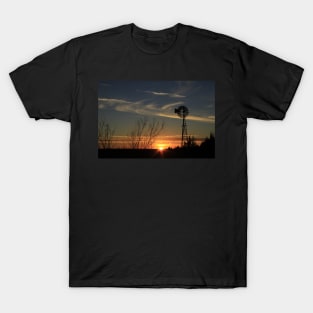 Windmill Sunset on the Kansas Prairie T-Shirt